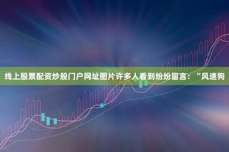 线上股票配资炒股门户网址图片许多人看到纷纷留言：“风速狗